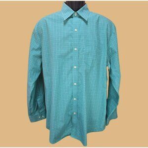 L.L. Bean Mens Wrinkle-Resistant Shirt Large Turquoise